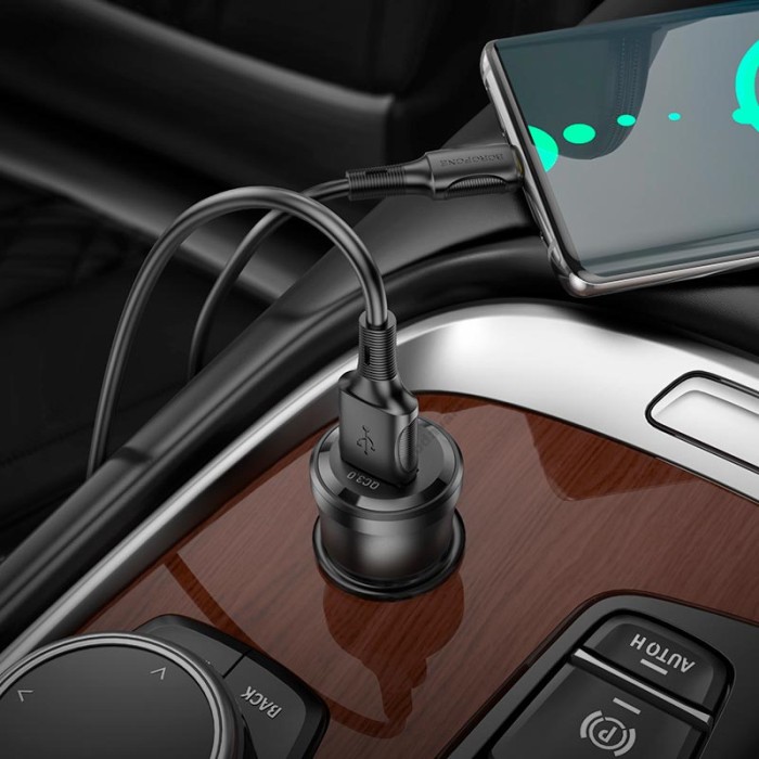 Автомобільний зарядний пристрій BOROFONE BZ23 Noble single-port 3A 18W Transparent Black