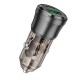 Автомобільний зарядний пристрій BOROFONE BZ25 Journey Car charger 3A 38W Transparent Black