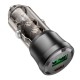 Автомобільний зарядний пристрій BOROFONE BZ25 Journey Car charger 3A 38W Transparent Black