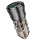 Автомобільний зарядний пристрій BOROFONE BZ25 Journey Car charger 3A 38W Transparent Black