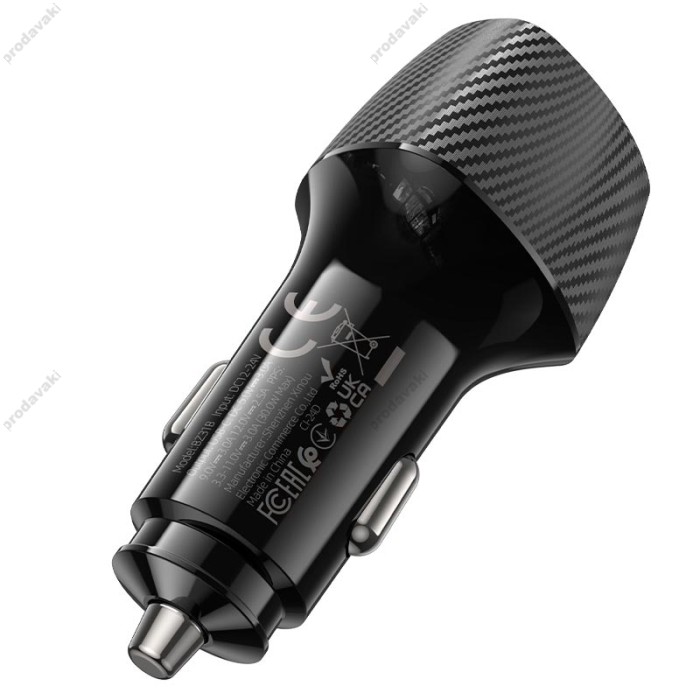 Автомобільний зарядний пристрій BOROFONE BZ31B Solid single-port PD 3A 30W Black
