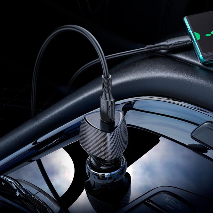 Автомобільний зарядний пристрій BOROFONE BZ31B Solid single-port PD 3A 30W Black