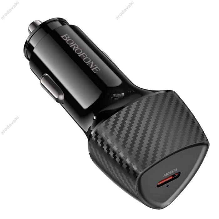 Автомобільний зарядний пристрій BOROFONE BZ31B Solid single-port PD 3A 30W Black