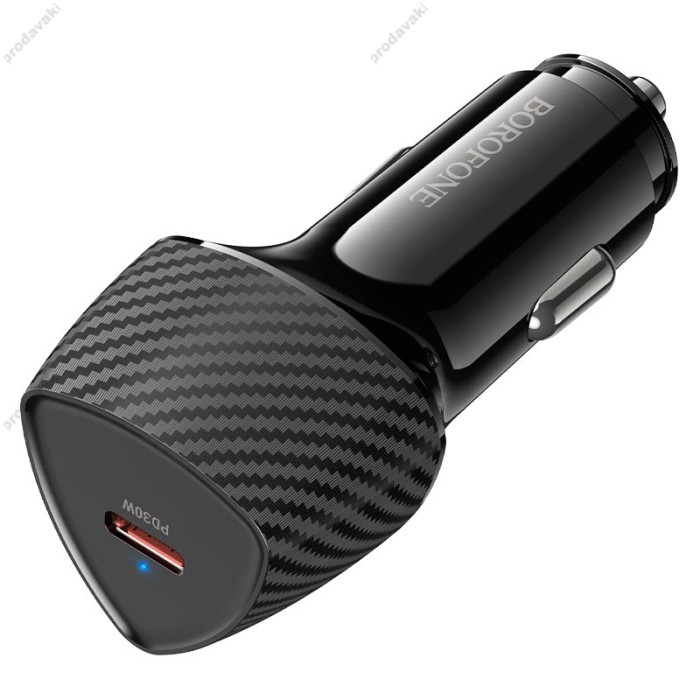 Автомобільний зарядний пристрій BOROFONE BZ31B Solid single-port PD 3A 30W Black