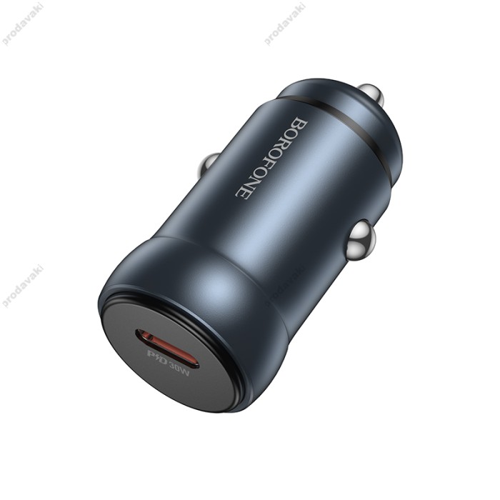 Автомобільний зарядний пристрій BOROFONE BZ32 Fresh single port 3A 30W Metal-grey