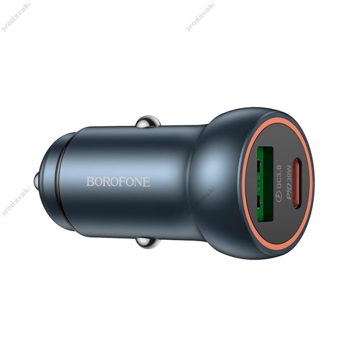 Автомобільний зарядний пристрій BOROFONE BZ32A Fresh single port 3A 30W Metal-grey