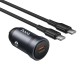 Автомобільний зарядний пристрій Hoco Z62A Energy single port Type-C Set 3A 30W Metal-grey