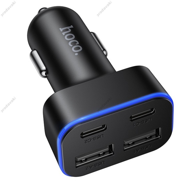 Автомобільний зарядний пристрій Hoco Z63 Barry f6-port Car charger 3A 15W Black