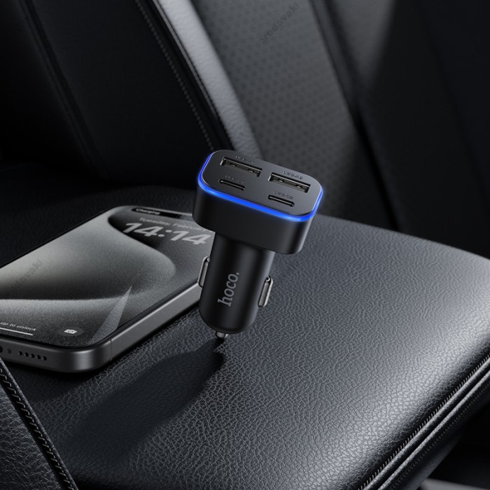 Автомобільний зарядний пристрій Hoco Z63 Barry f6-port Car charger 3A 15W Black