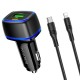 Автомобільний зарядний пристрій BOROFONE BZ14A Mercury + Cable Type-C to Lightning 20W Black