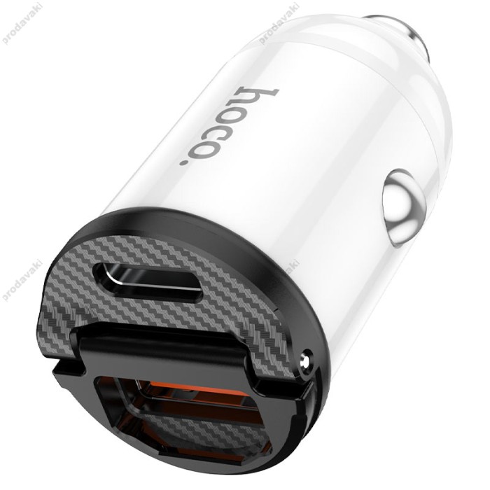 Автомобільний зарядний пристрій Hoco NZ2 Link Car charger 30W White