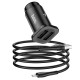 Автомобільний зарядний пристрій HOCO NZ4 Wise road + Lightning Cable 4.8A 24W Black