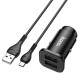 Автомобільний зарядний пристрій Hoco NZ4 Wise road + Micro Cable 24W Black