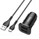 Автомобільний зарядний пристрій Hoco NZ4 Wise road + Type-C Cable 24W Black