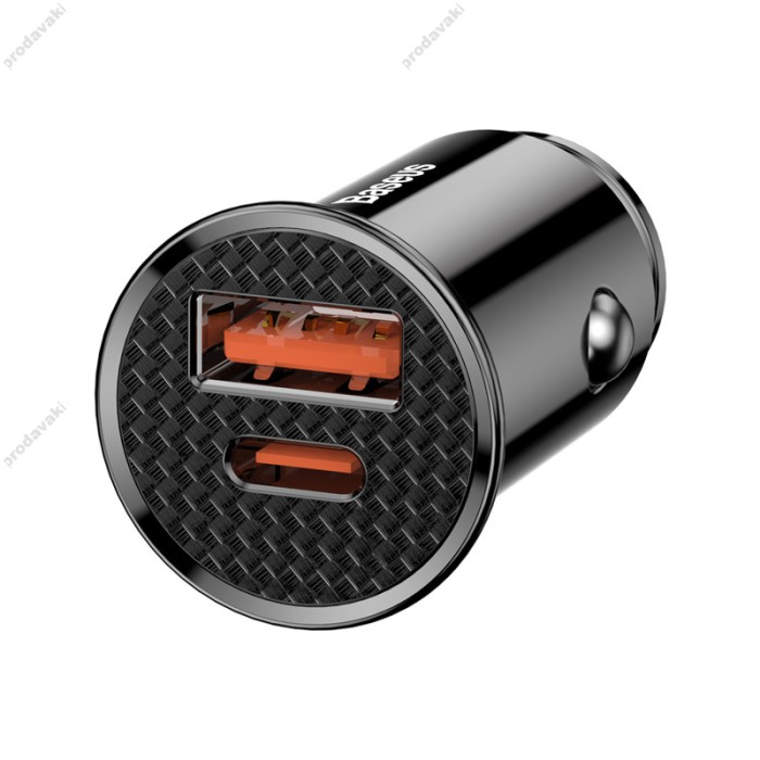 Автомобільний зарядний пристрій Baseus Circular Car Charger PD QC4.0 5A 30W Black CCALL-YS01