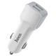 Автомобільний зарядний пристрій адаптер Hoco Z23 2.4A 2USB White