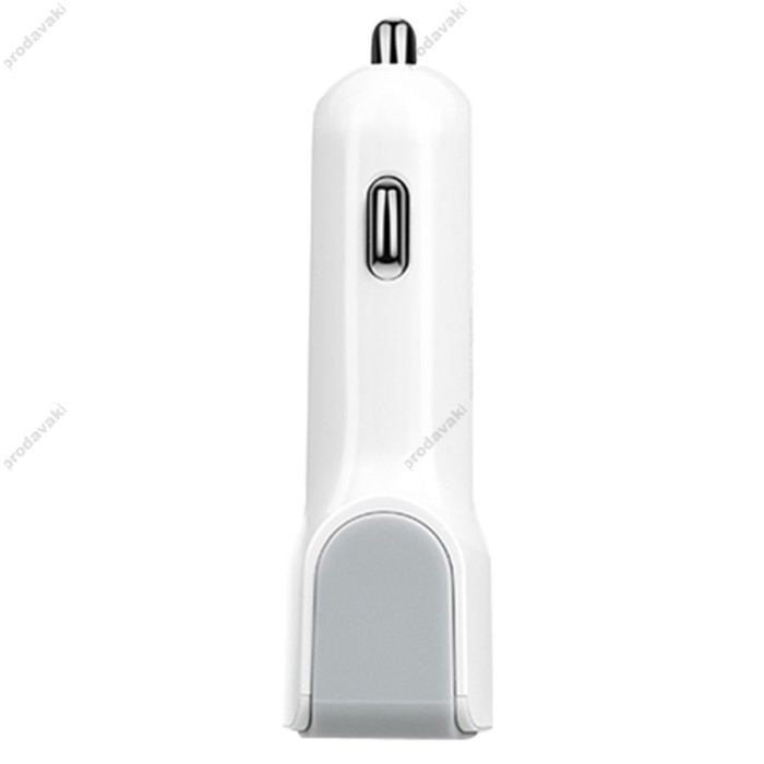 Автомобільний зарядний пристрій адаптер Hoco Z23 2.4A 2USB White