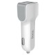 Автомобільний зарядний пристрій адаптер Hoco Z23 2.4A 2USB White