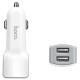 Автомобільний зарядний пристрій адаптер Hoco Z23 2.4A 2USB White
