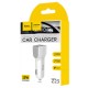 Автомобільний зарядний пристрій адаптер Hoco Z23 2.4A 2USB White