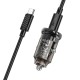 Автомобільний зарядний пристрій HOCO Z53 Sight single port PD30W Type-C to Type-C set Transparent Black