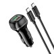 Автомобільний зарядний пристрій Hoco Z58A Rank dual port Car charger Type-C cable 48W Black