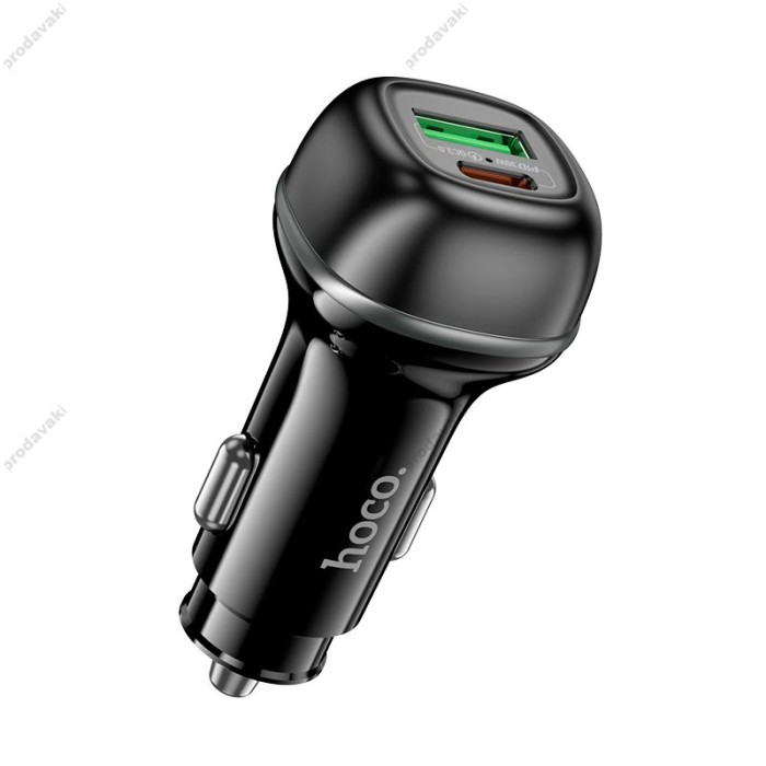 Автомобільний зарядний пристрій Hoco Z58A Rank dual port Car charger 48W Black