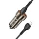 Автомобільний зарядний пристрій Hoco Z46A Blue whale Lightning Cable 3A 30W Grey
