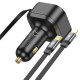 Автомобільний зарядний пристрій Hoco NZ13 Clever Car charger with telescopic cable 30W Black