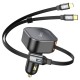 Автомобільний зарядний пристрій Hoco NZ13 Clever Car charger with telescopic cable 30W Black