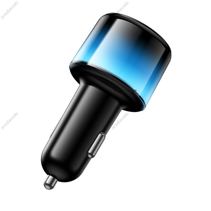 Автомобільний зарядний пристрій HOCO Z69A Vivido car charger with digital display 37W Black