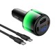 Автомобільний зарядний пристрій HOCO Z69B Vivido car charger with digital display 57W Black