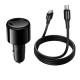 Автомобільний зарядний пристрій HOCO Z69B Vivido car charger with digital display 57W Black