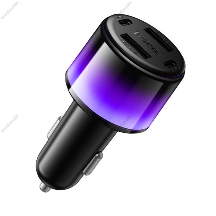 Автомобільний зарядний пристрій HOCO Z69 Vivido car charger 24W Black