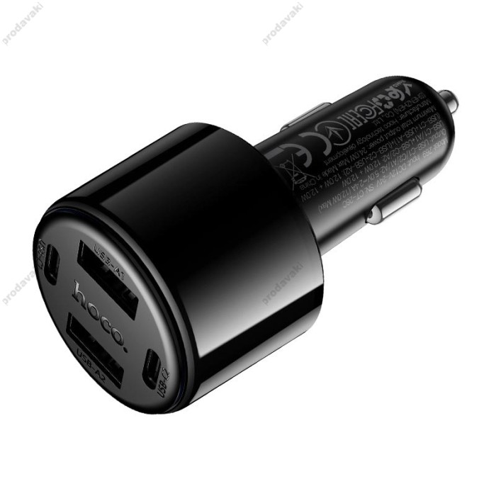 Автомобільний зарядний пристрій HOCO Z69 Vivido car charger 24W Black