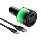 Автомобільний зарядний пристрій HOCO Z69 Vivido car charger Type-C cable 24W Black