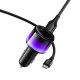 Автомобільний зарядний пристрій HOCO Z69 Vivido car charger Type-C cable 24W Black