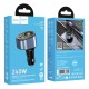Автомобільний зарядний пристрій розгалужувач HOCO Z56 Friend cigarette lighter car charger 35W Metal grey
