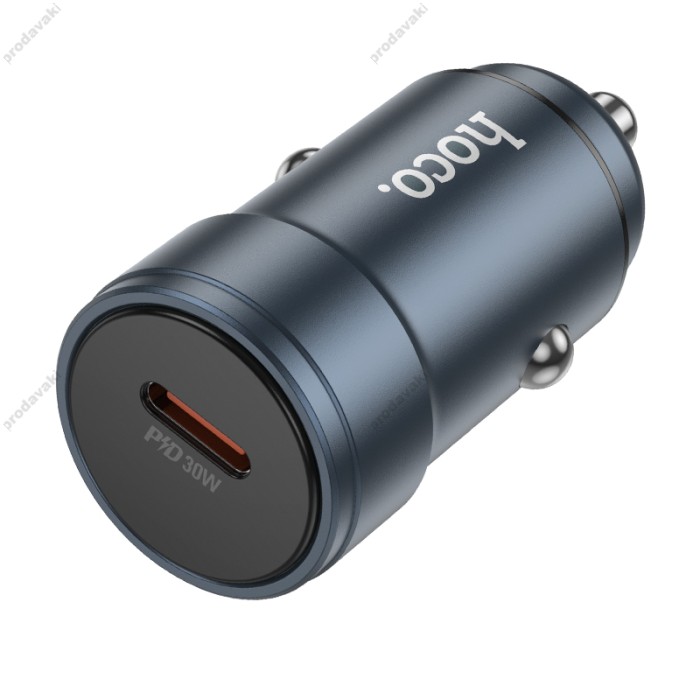 Автомобільний зарядний пристрій Hoco Z57 Glorious single-port car charger 30W Metal grey