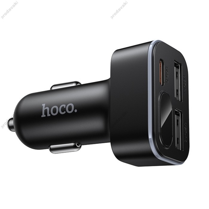 Автомобільний зарядний пристрій Hoco Z63A Barry digital display car charger 42W Black