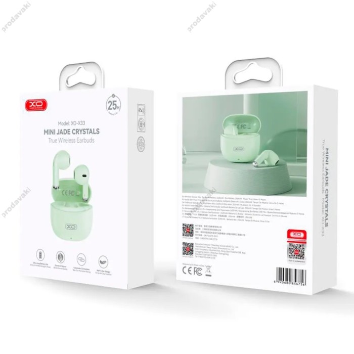 Бездротові Bluetooth навушники XO X33 Yu Jing TWS Headset BT 5.3 Green
