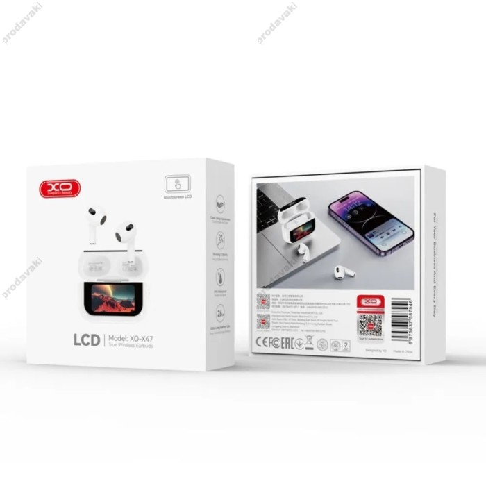 Бездротові Bluetooth навушники XO X47 Smart TWS Earbuds 4nd Generation BT 5.4 White