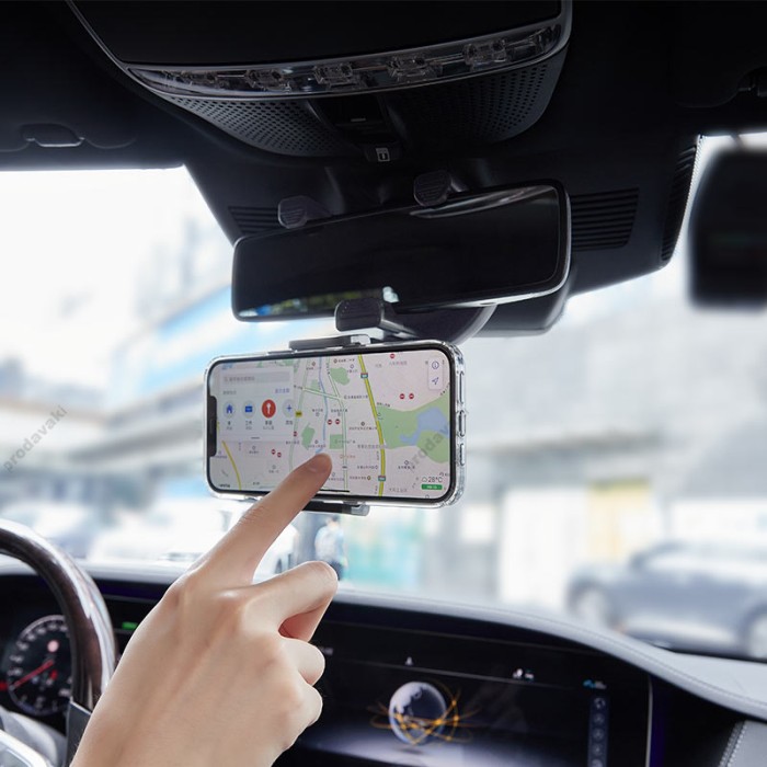 Автомобільний тримач Borofone BH49 Rearview mirror Black