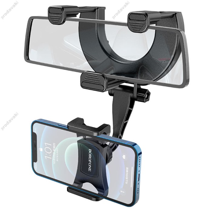 Автомобільний тримач Borofone BH49 Rearview mirror Black