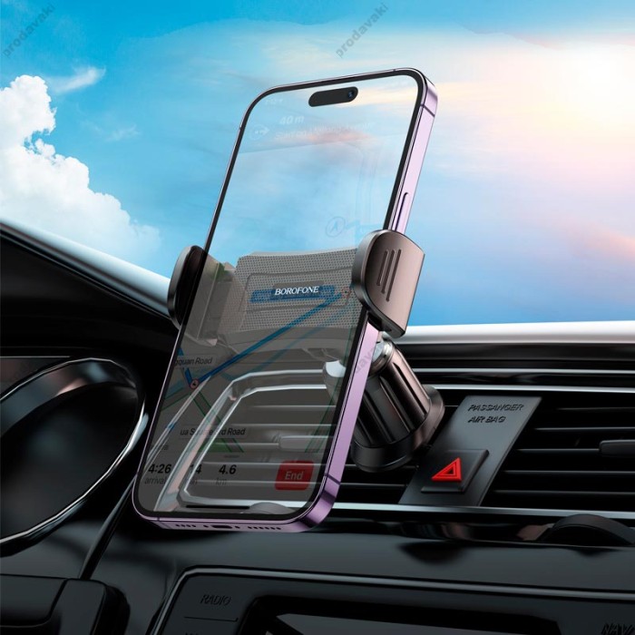 Автомобільний тримач BOROFONE BH88 Enlighten clip Car holder (air outlet) Black