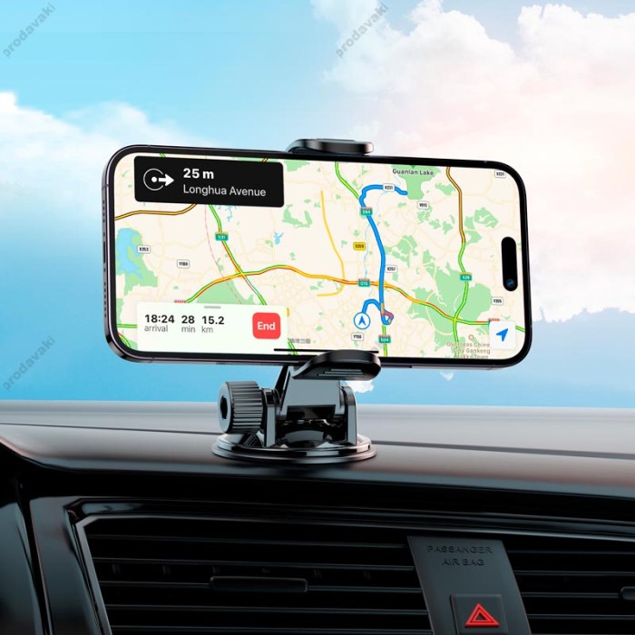 Автомобільний тримач BOROFONE BH89 Enlighten clip car holder (center console) Black