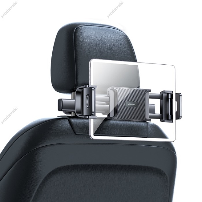 Автомобільний тримач на підголівник USAMS US-ZJ068 Car Rear Seat Phone-Tablet Bracket Black