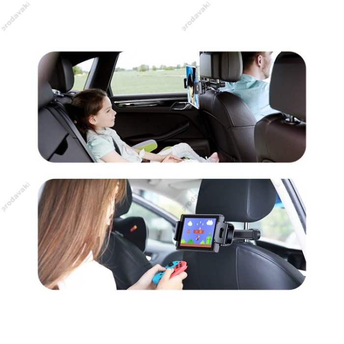 Автомобільний тримач на підголівник USAMS US-ZJ068 Car Rear Seat Phone-Tablet Bracket Black