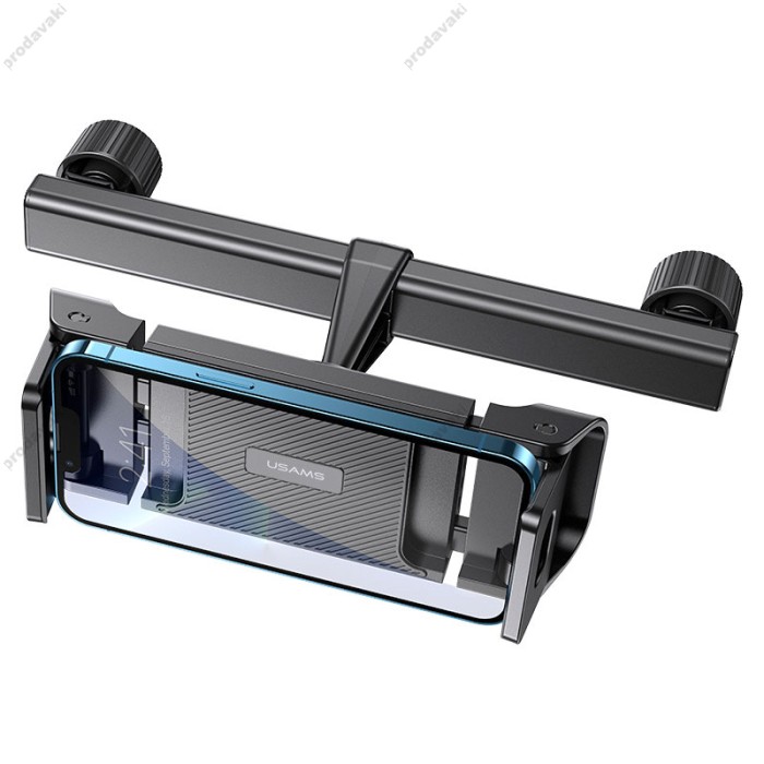 Автомобільний тримач на підголівник USAMS US-ZJ068 Car Rear Seat Phone-Tablet Bracket Black