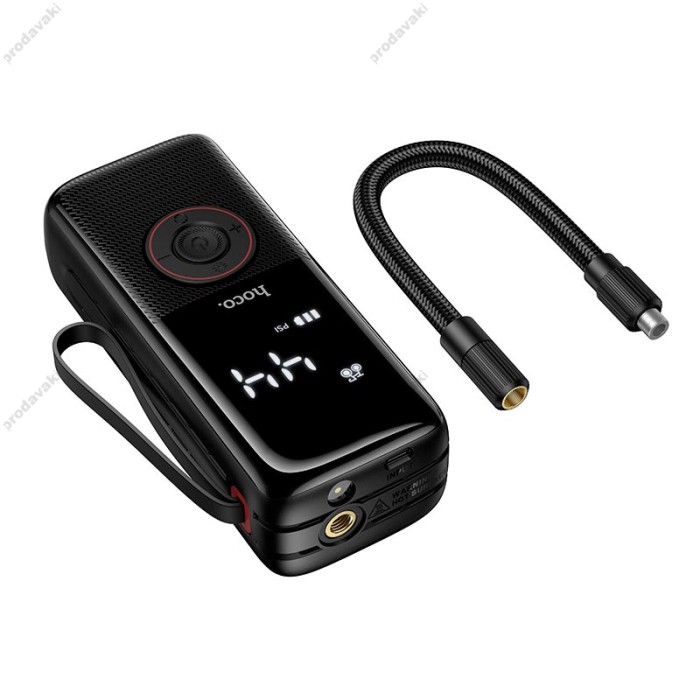 Автомобільний компресор насос Hoco ZP18 Enlighten portable smart air pump 4000 mAh Black